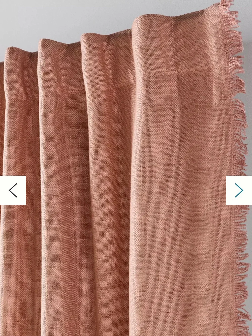 Anthropologie Fringe-Trim Drapes in Dusty Rose